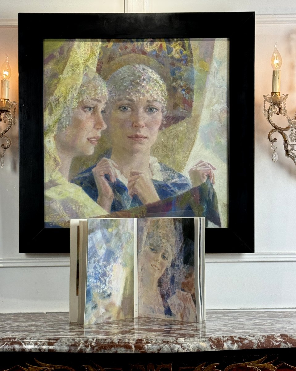 Russian Painting / Pastel On Paper By Georgi Chichkin, 1948, -photo-2