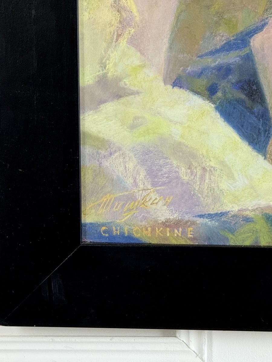 Russian Painting / Pastel On Paper By Georgi Chichkin, 1948, -photo-4