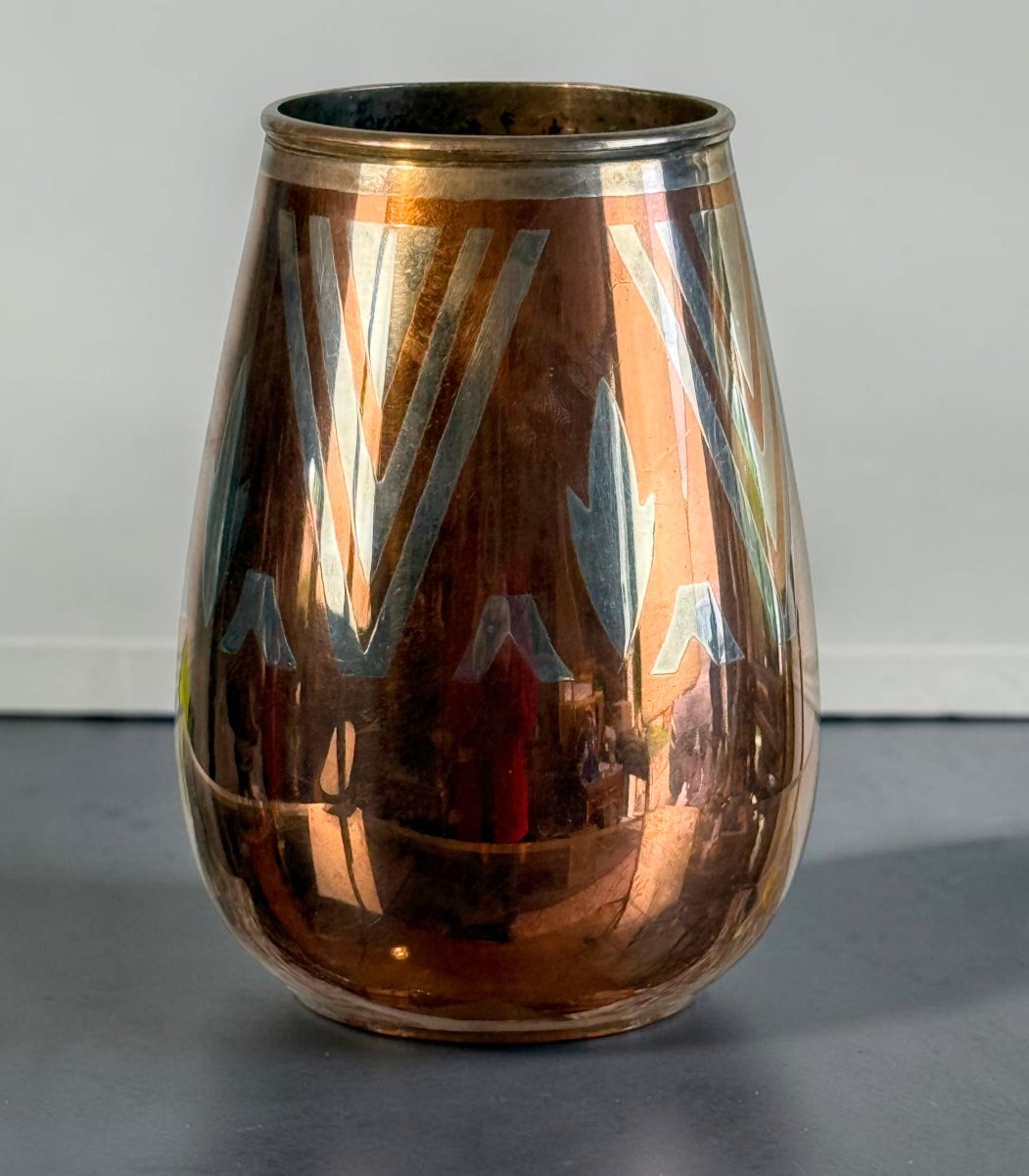 Bronze Vase By Luc Lanel For Christofle, Art Deco Style, Circa 1930-photo-2