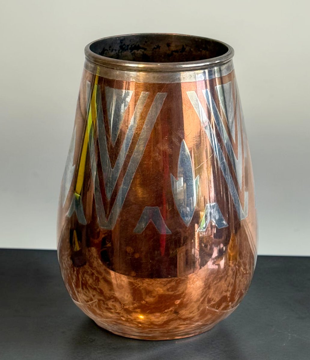 Bronze Vase By Luc Lanel For Christofle, Art Deco Style, Circa 1930-photo-3
