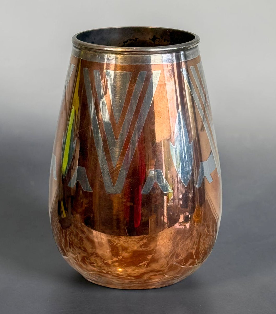 Bronze Vase By Luc Lanel For Christofle, Art Deco Style, Circa 1930-photo-4