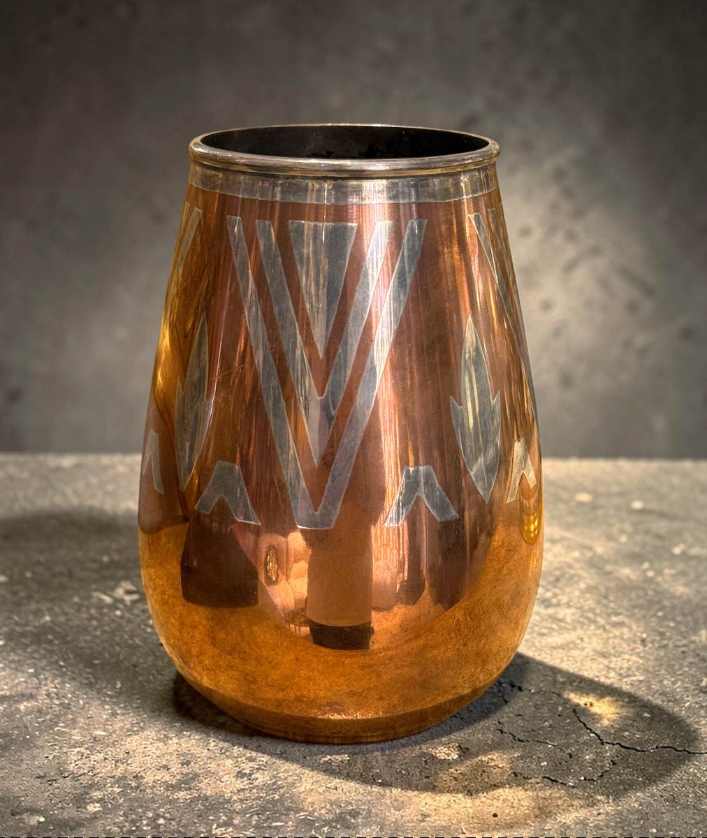 Bronze Vase By Luc Lanel For Christofle, Art Deco Style, Circa 1930-photo-2