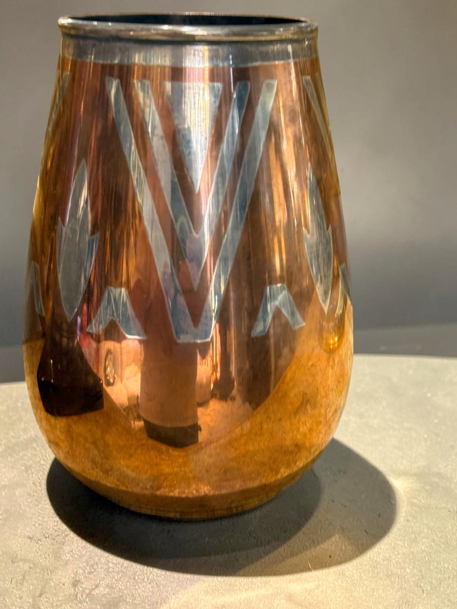 Bronze Vase By Luc Lanel For Christofle, Art Deco Style, Circa 1930-photo-5