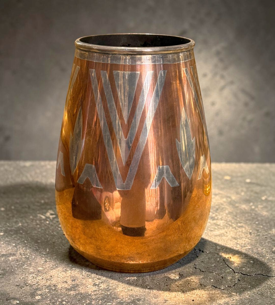 Bronze Vase By Luc Lanel For Christofle, Art Deco Style, Circa 1930