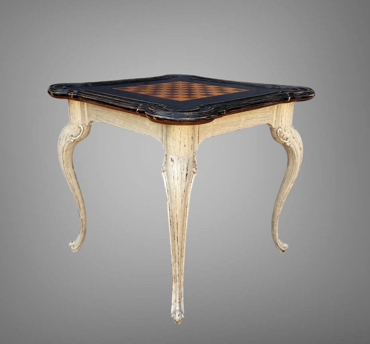 Distinguished Wooden Gaming Table With A Reversible Louis XV-style Top-photo-2
