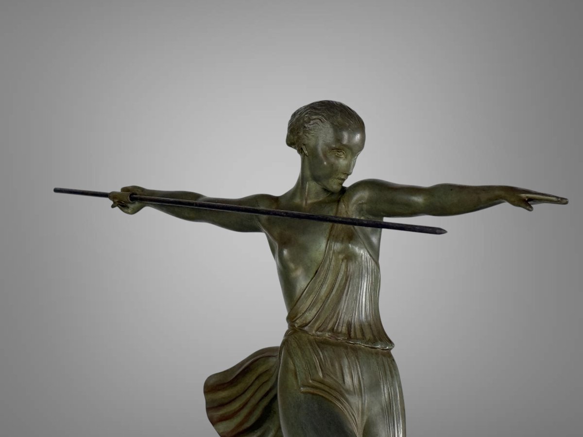 SCULPTURE ART DECO " ANTIOPE " SIGNÉE FAYRAL pour PIERRE LE FARGUAY-photo-2