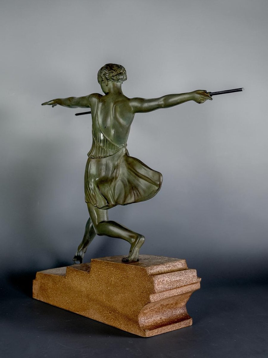SCULPTURE ART DECO " ANTIOPE " SIGNÉE FAYRAL pour PIERRE LE FARGUAY-photo-4