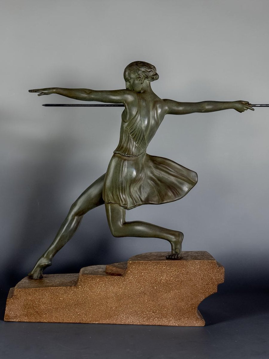 SCULPTURE ART DECO " ANTIOPE " SIGNÉE FAYRAL pour PIERRE LE FARGUAY-photo-1