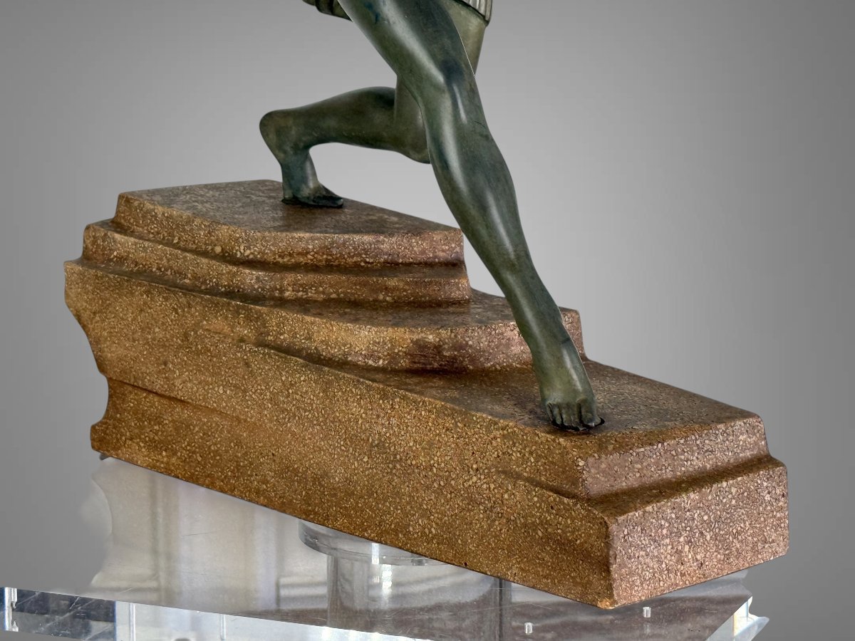 SCULPTURE ART DECO " ANTIOPE " SIGNÉE FAYRAL pour PIERRE LE FARGUAY-photo-2