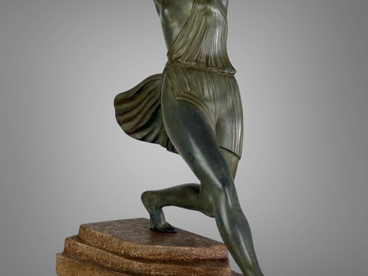 SCULPTURE ART DECO " ANTIOPE " SIGNÉE FAYRAL pour PIERRE LE FARGUAY-photo-3