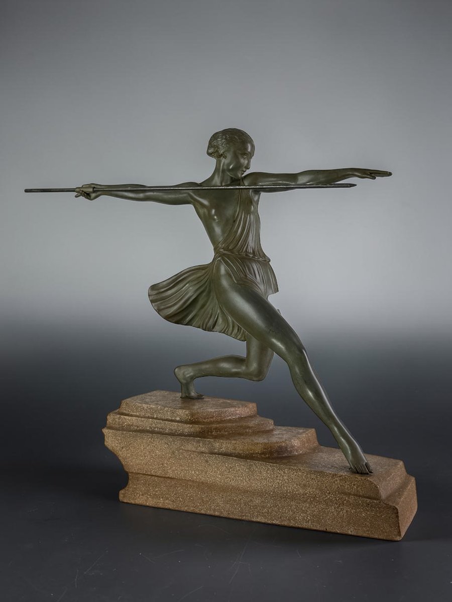 SCULPTURE ART DECO " ANTIOPE " SIGNÉE FAYRAL pour PIERRE LE FARGUAY-photo-6