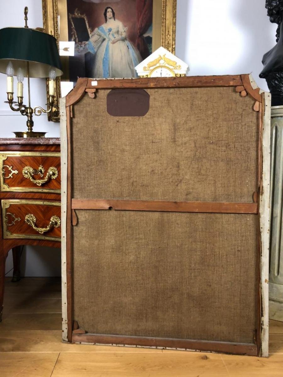PEINTURE DE BOISERIE DU XIXe – NATURE MORTE AU BOUQUET DE FLEURS 109cm × 83 cm-photo-4