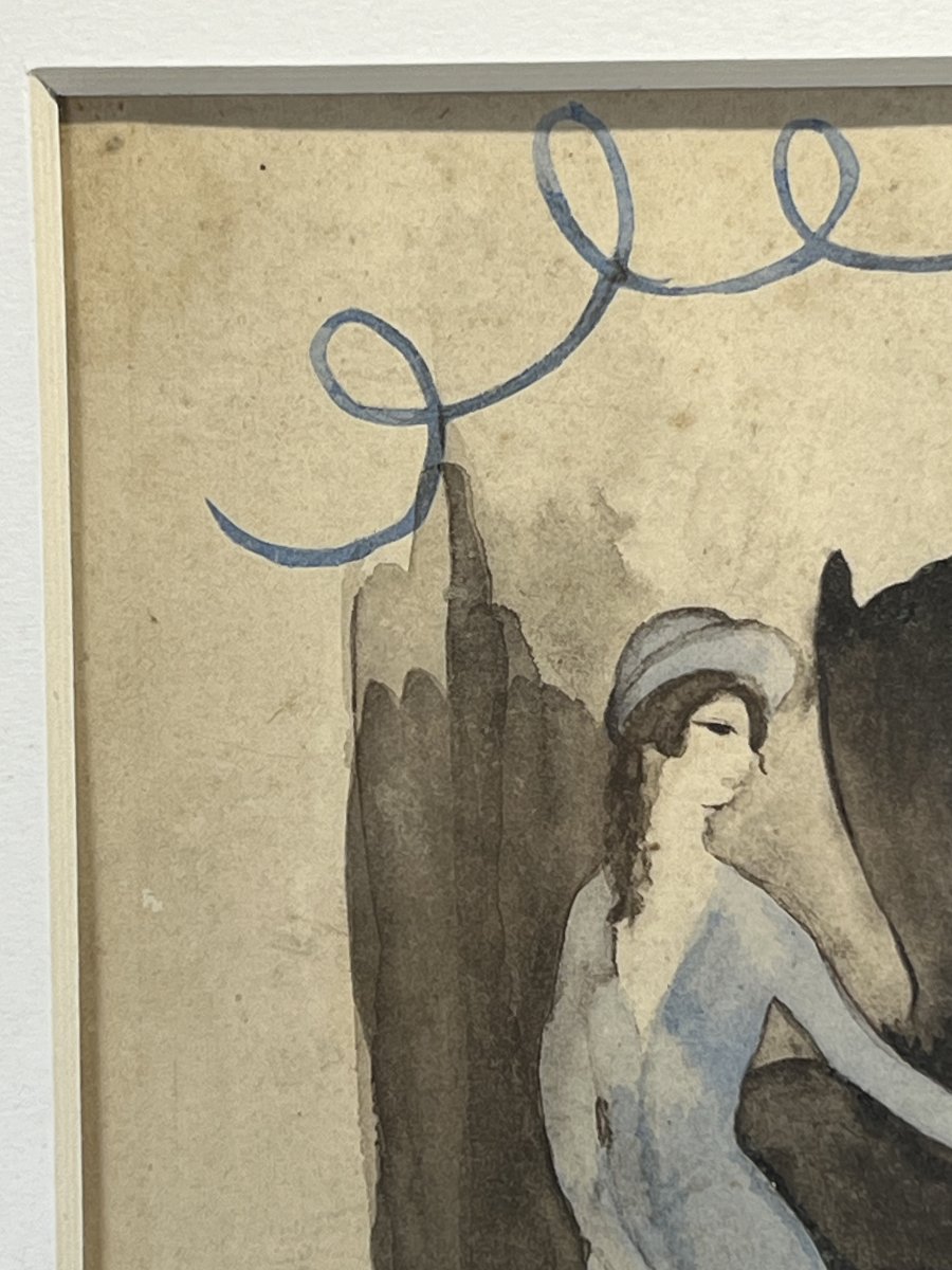 Painting / Marie Laurencin (1883–1956) – Watercolor Under Glass, "the Deer"-photo-4