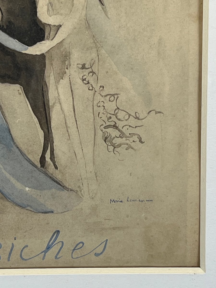 Painting / Marie Laurencin (1883–1956) – Watercolor Under Glass, "the Deer"-photo-3