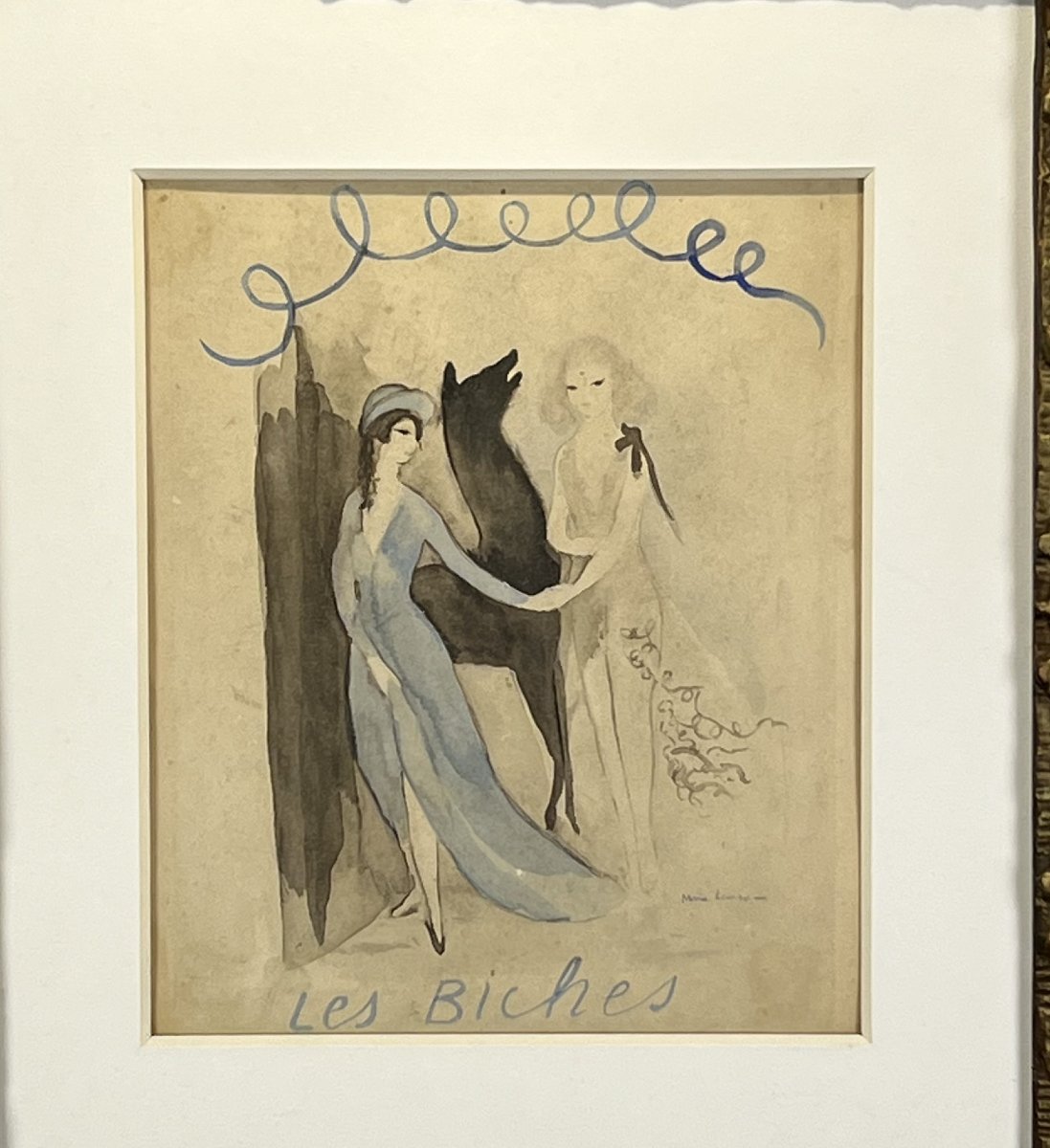 Painting / Marie Laurencin (1883–1956) – Watercolor Under Glass, "the Deer"-photo-7