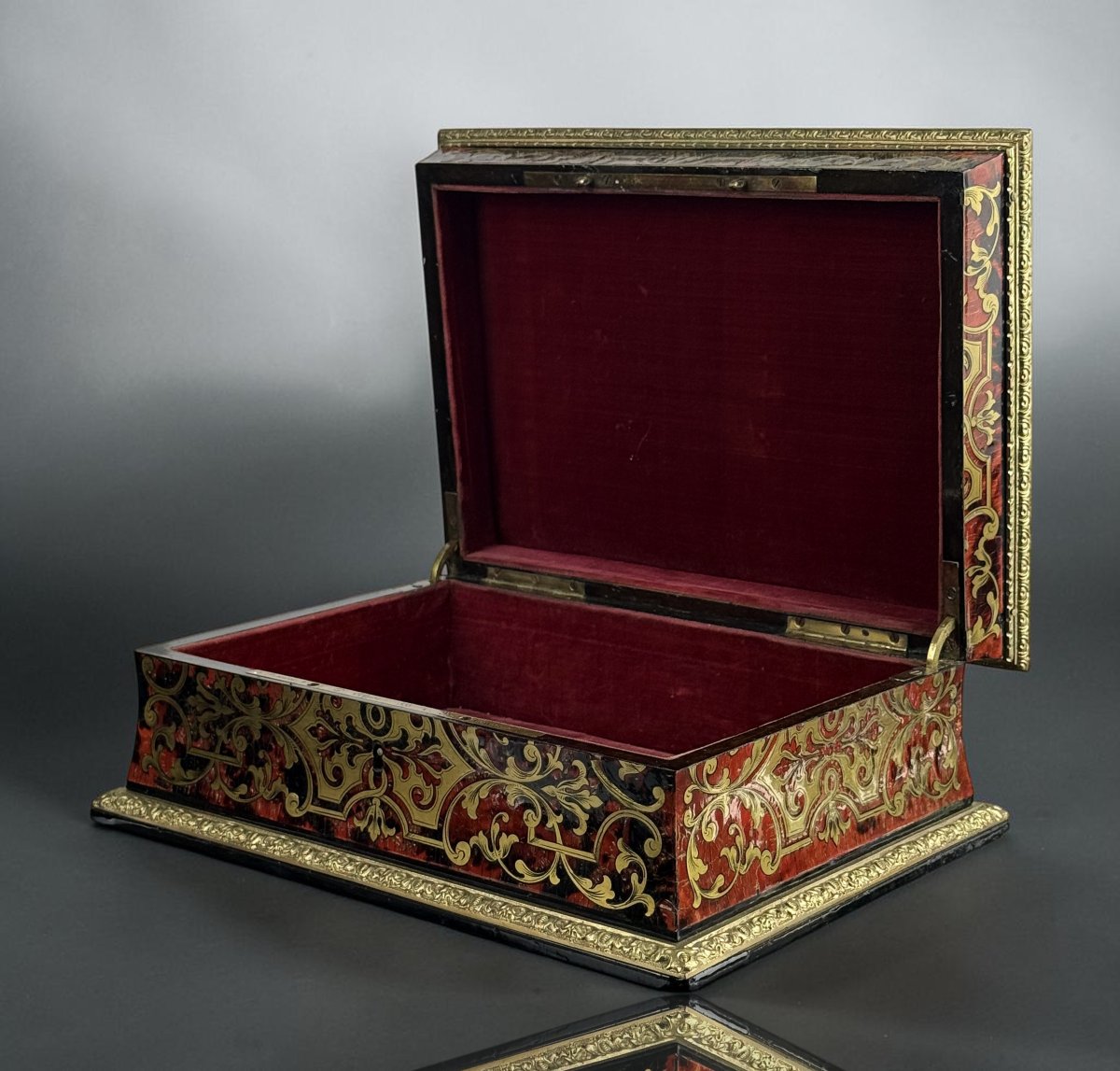 Boulle Marquetry Chest Signed By The Algier Workshop In Paris, Napoleon III Period -photo-3