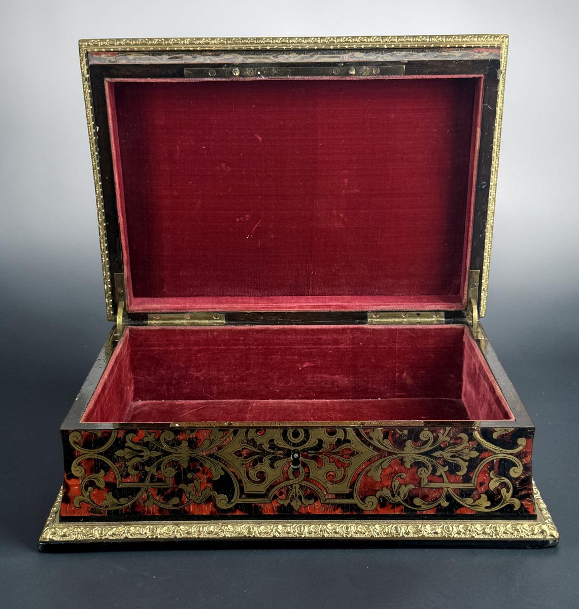 Boulle Marquetry Chest Signed By The Algier Workshop In Paris, Napoleon III Period -photo-5