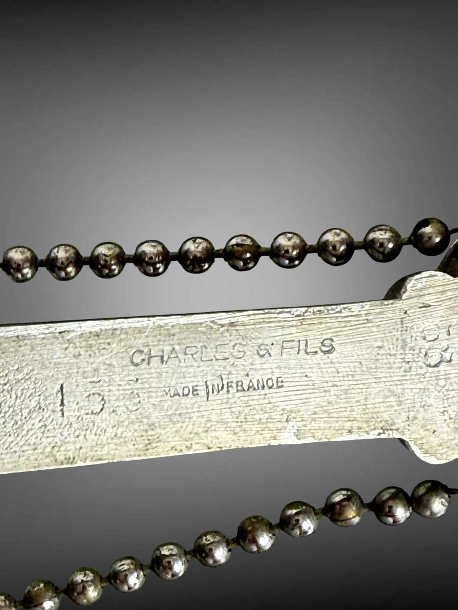 PAIRE D APPLIQUES SIGNÉES " MAISON CHARLES " de 68 CM EN BRONZE ARGENTÉ-photo-3