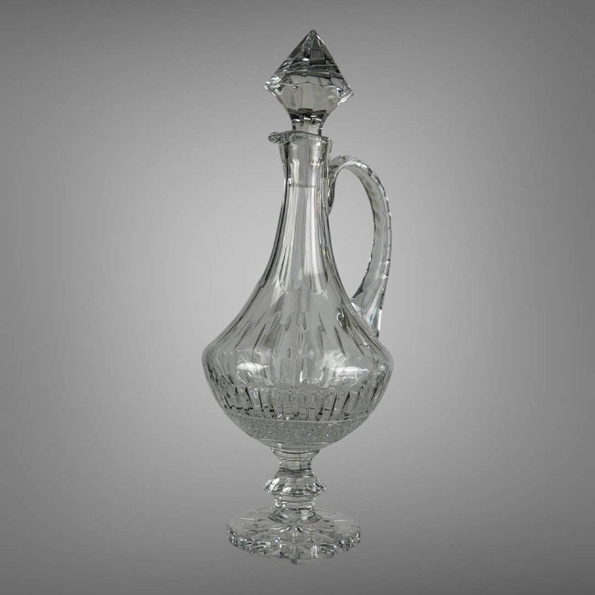 Large Antique Cut-crystal Decanter / Jug, 43 Cm Tall / 2.6 Kg-photo-3