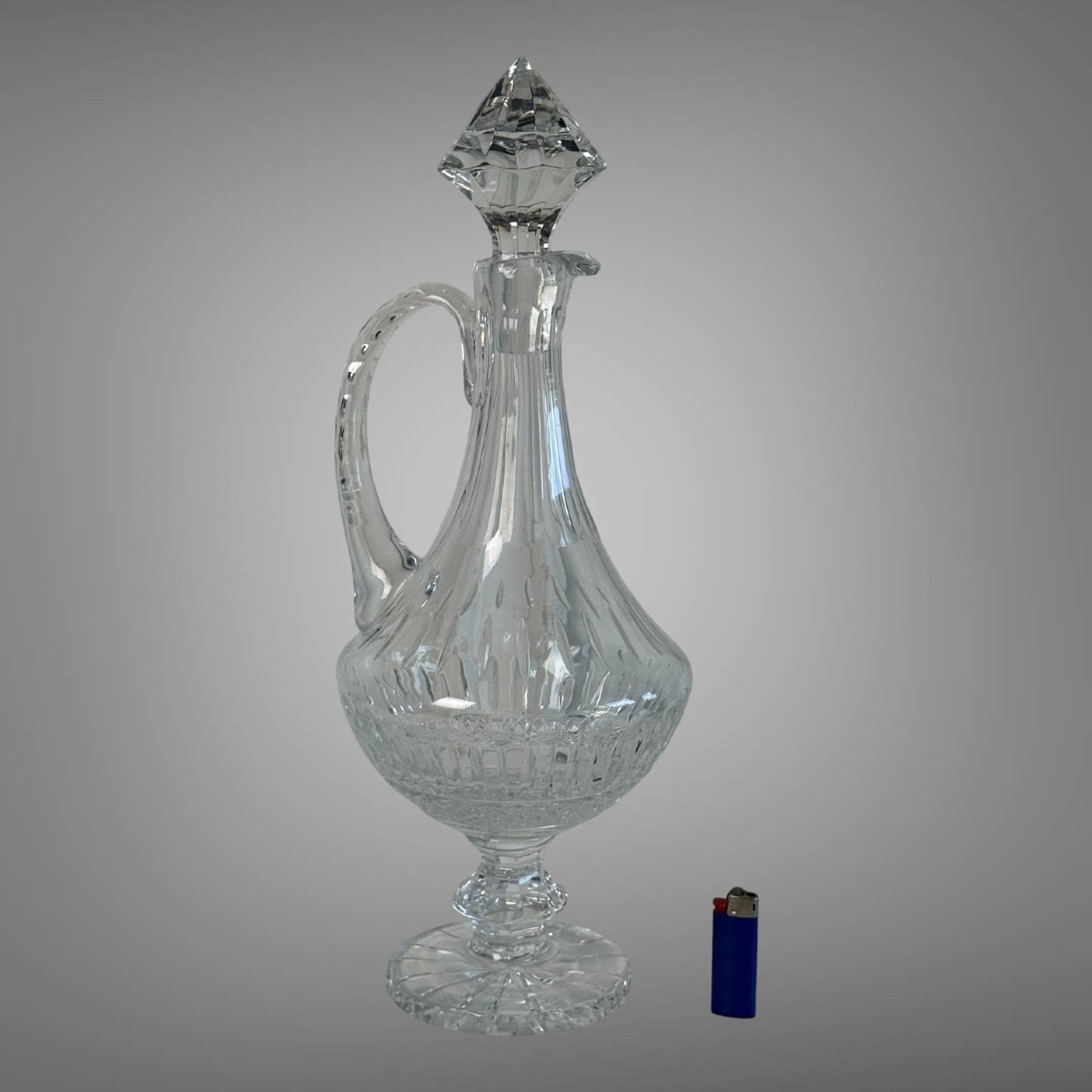 Large Antique Cut-crystal Decanter / Jug, 43 Cm Tall / 2.6 Kg-photo-1