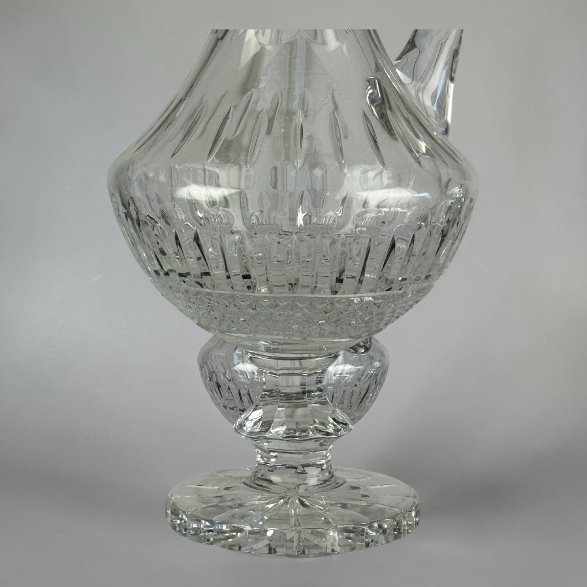 Large Antique Cut-crystal Decanter / Jug, 43 Cm Tall / 2.6 Kg-photo-3