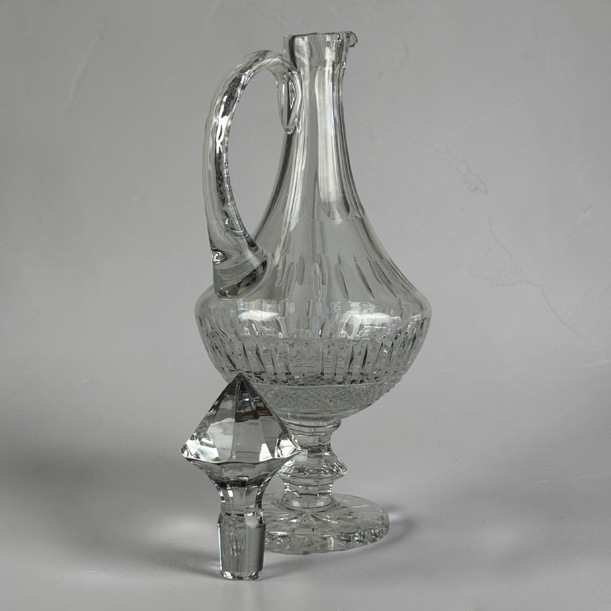 Large Antique Cut-crystal Decanter / Jug, 43 Cm Tall / 2.6 Kg-photo-5