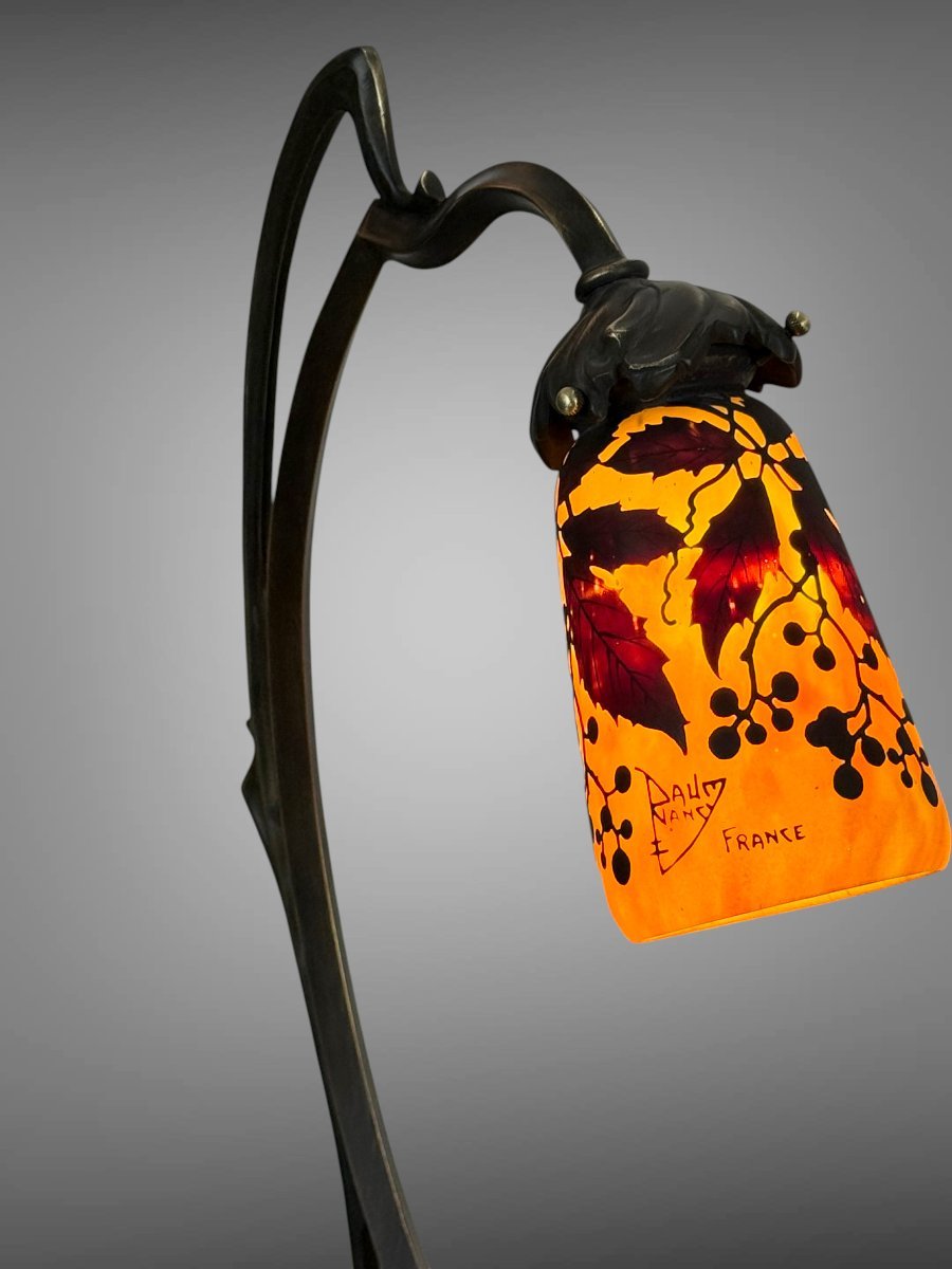 PAIRE DE LAMPES " DAUM NANCY " TULIPES SIGNÉES D' EPOQUE ART NOUVEAU-photo-8