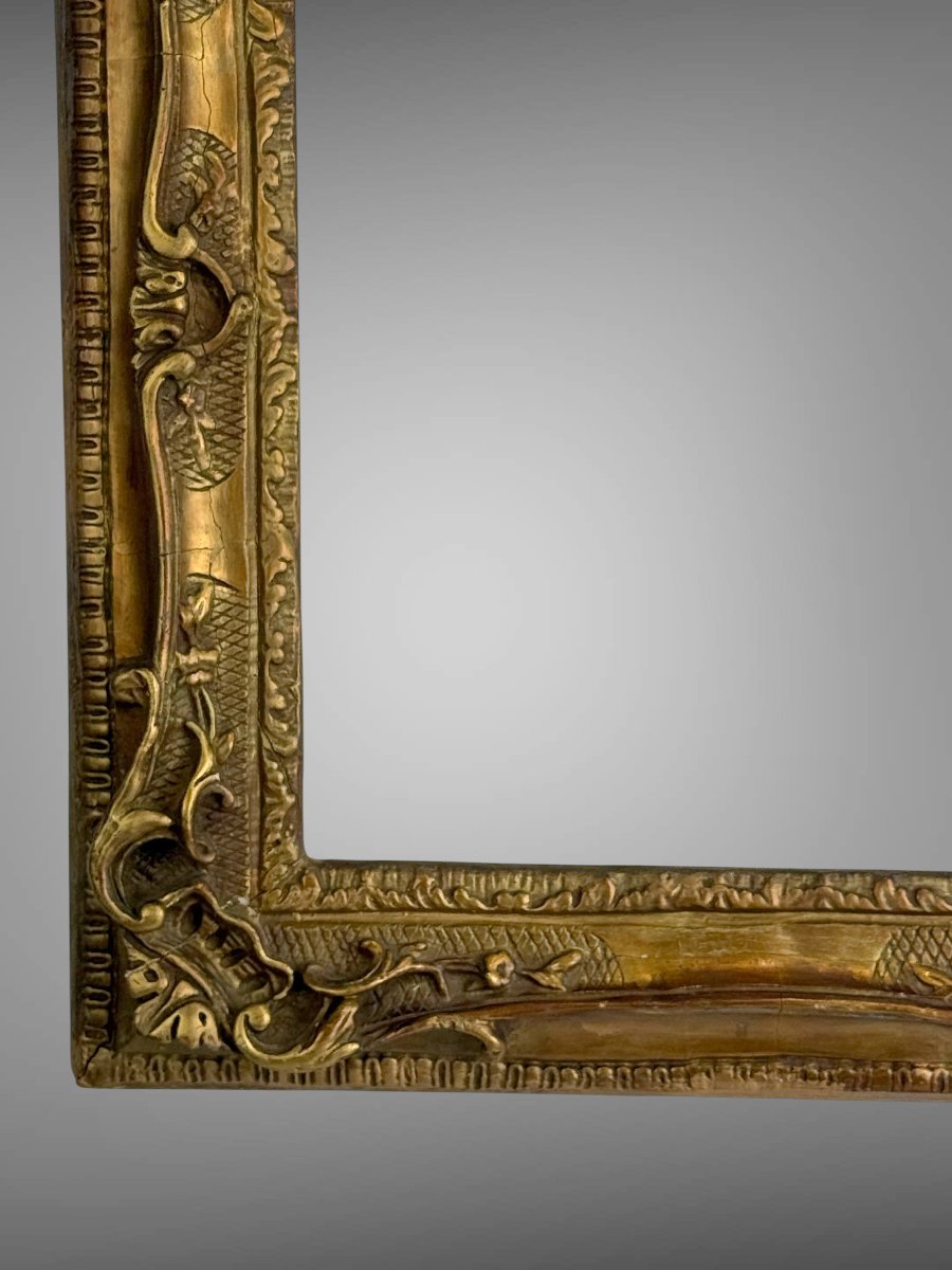 Antique Wood And Gilded Stucco Frame In The Lxv Style For A Painting, 41.5 Cm X 34 Cm-photo-4
