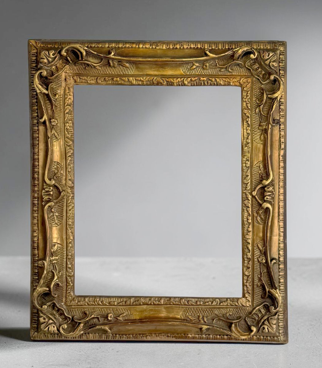 Antique Wood And Gilded Stucco Frame In The Lxv Style For A Painting, 41.5 Cm X 34 Cm