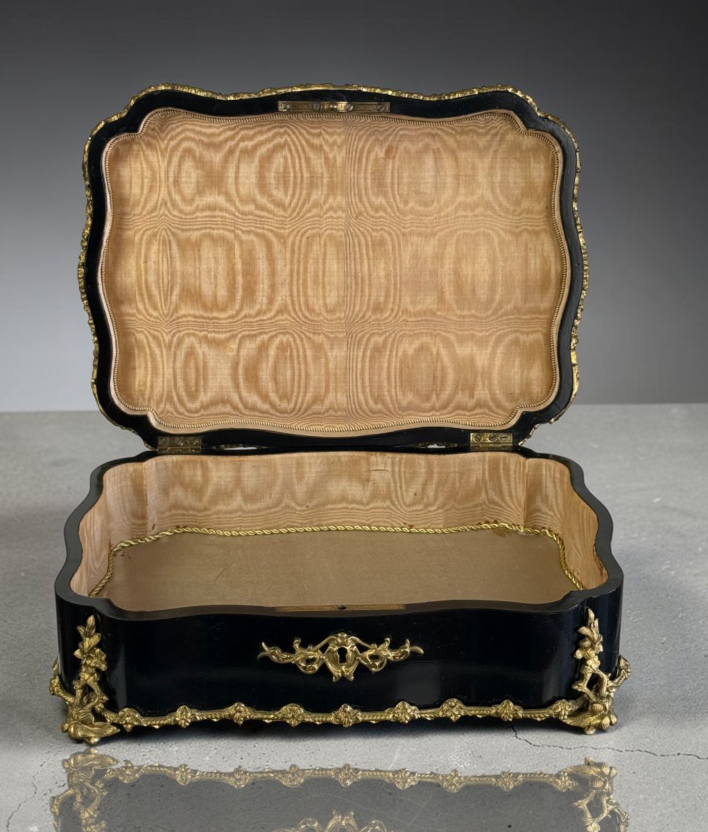 Napoleon III Jewelry Box Signed "maison Boissier" In Queen's Marquetry-photo-3