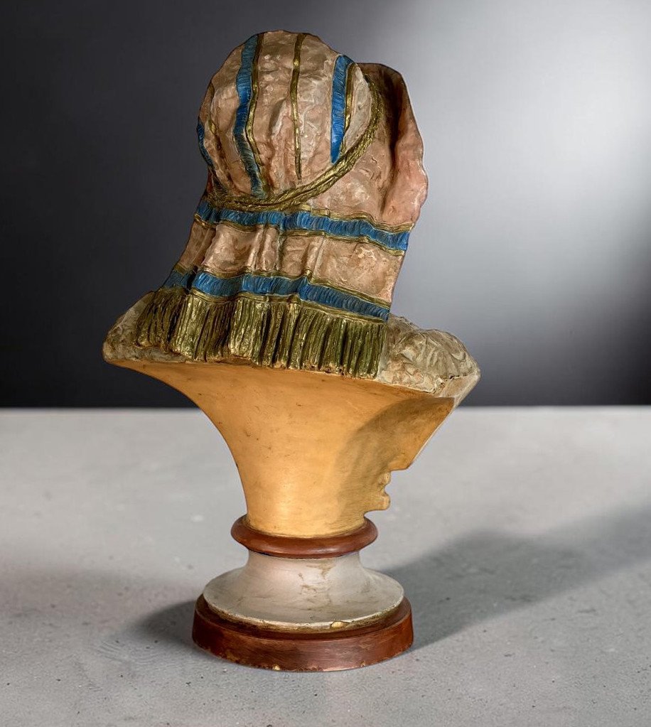 Orientalist Bust In Polychrome Terracotta – Goldscheider, Circa 1900-photo-7