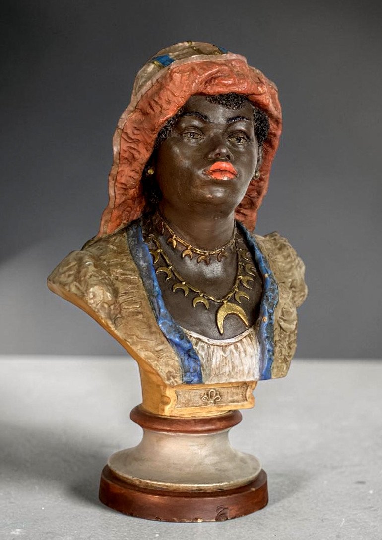 Orientalist Bust In Polychrome Terracotta – Goldscheider, Circa 1900