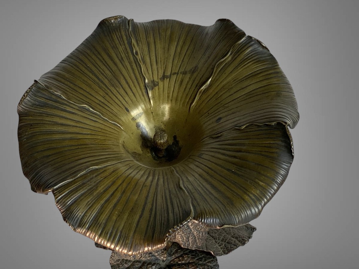 PAIRE DE COUPES EN BRONZE PATINÉ A DECOR VEGETAL – SUSSE FRERES- ART NOUVEAU-photo-3