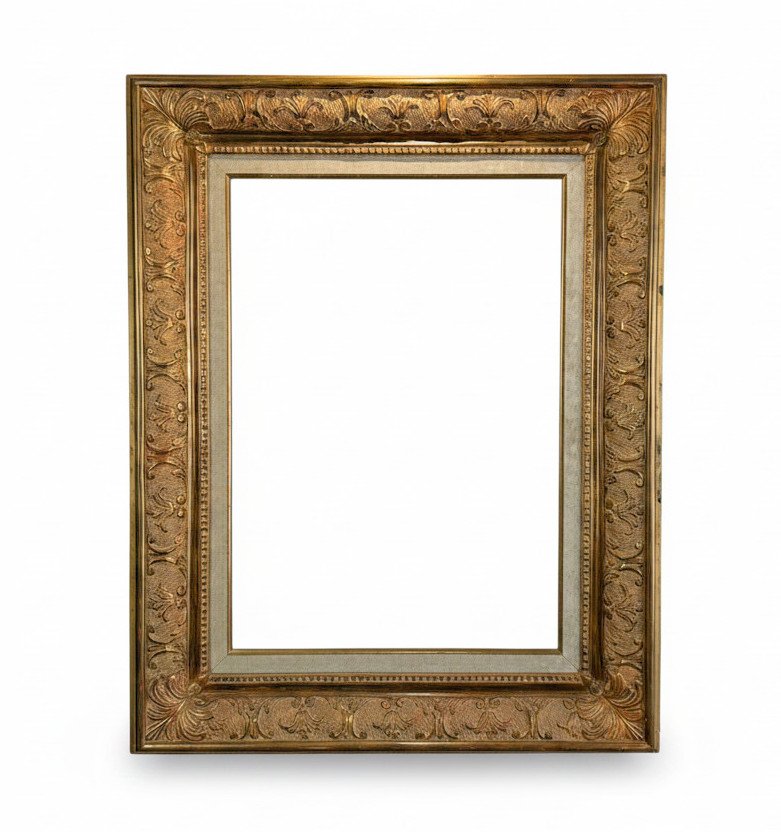 CADRE ANCIEN EN BOIS ET STUC DORÉ DE STYLE LXV POUR PEINTURE 56 cm x 39 cm 10P-photo-3