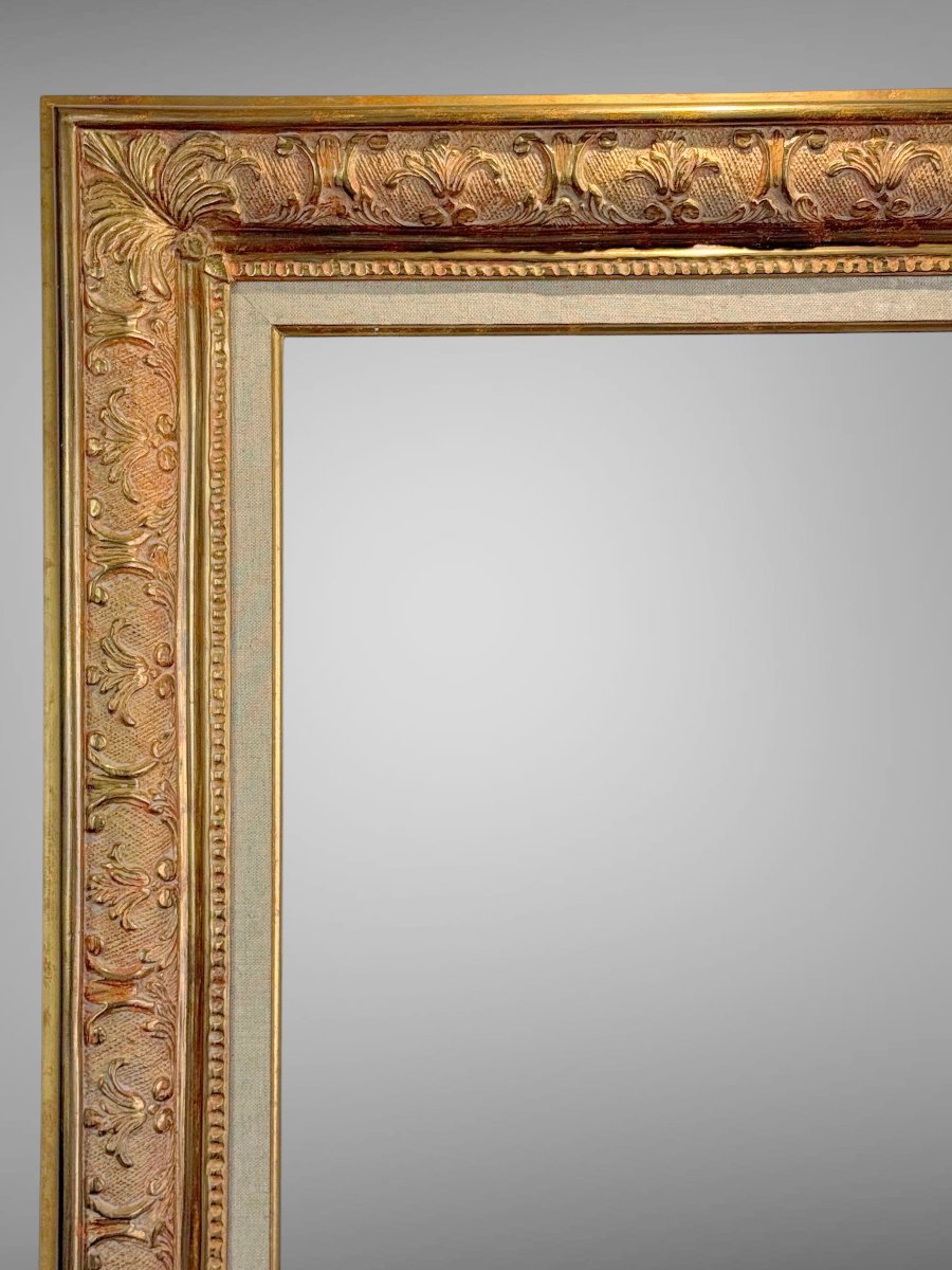 CADRE ANCIEN EN BOIS ET STUC DORÉ DE STYLE LXV POUR PEINTURE 56 cm x 39 cm 10P-photo-1