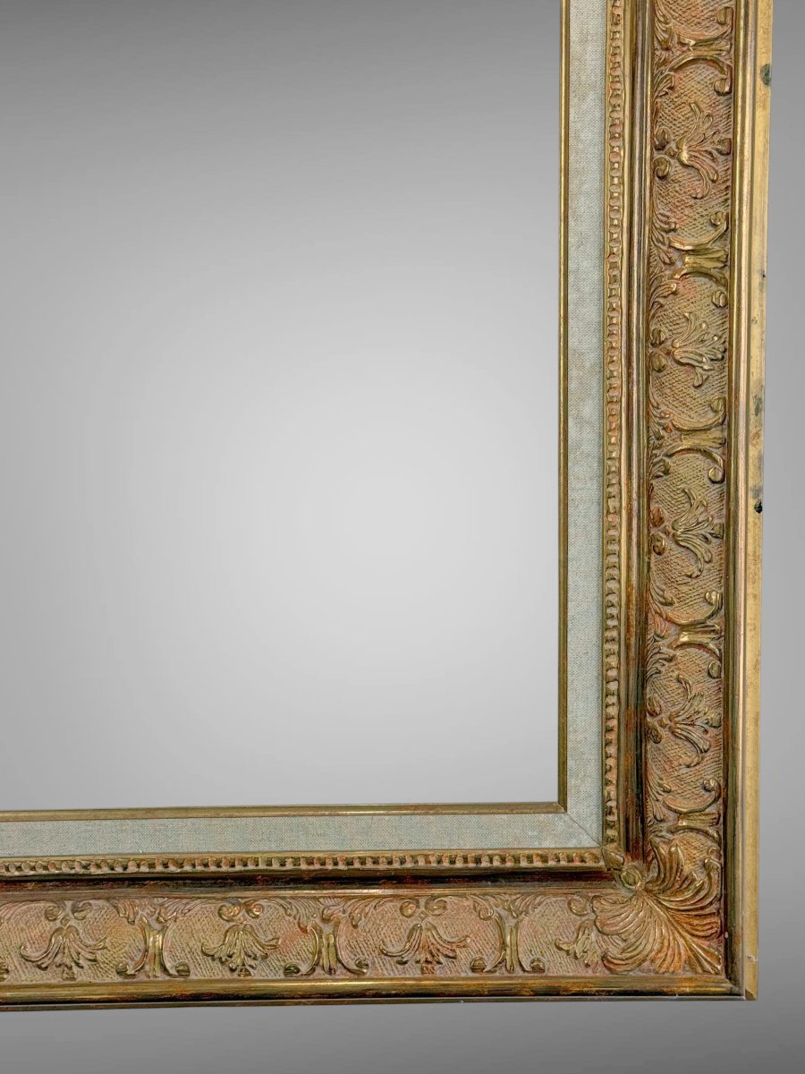 CADRE ANCIEN EN BOIS ET STUC DORÉ DE STYLE LXV POUR PEINTURE 56 cm x 39 cm 10P-photo-3