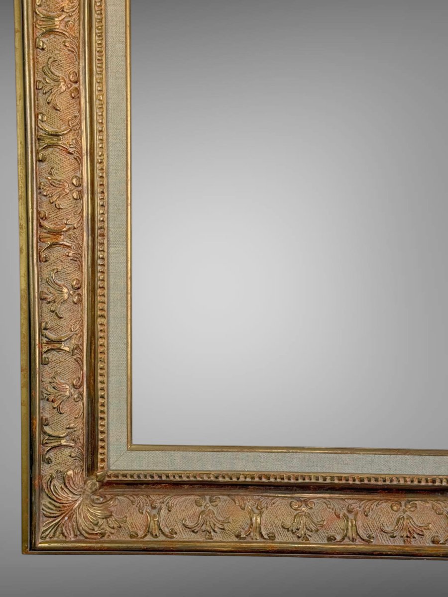CADRE ANCIEN EN BOIS ET STUC DORÉ DE STYLE LXV POUR PEINTURE 56 cm x 39 cm 10P-photo-4