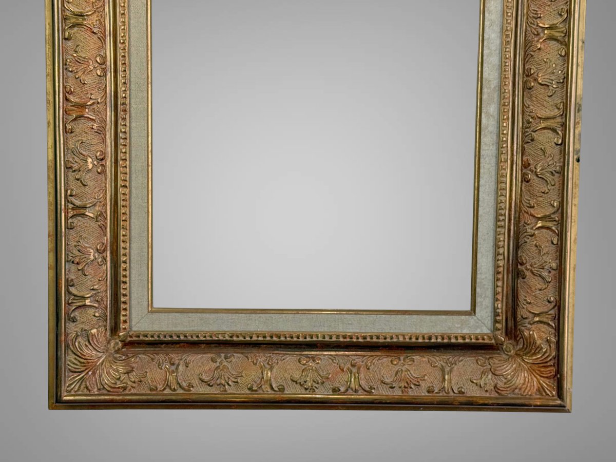 CADRE ANCIEN EN BOIS ET STUC DORÉ DE STYLE LXV POUR PEINTURE 56 cm x 39 cm 10P-photo-6
