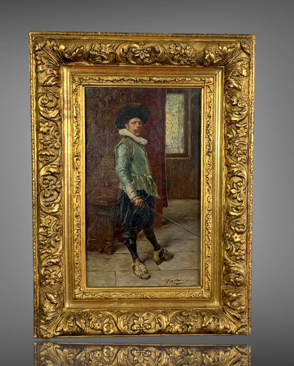 Painting / Oil On Mahogany Panel, Signed "alex De Andreis (1871–1939)"