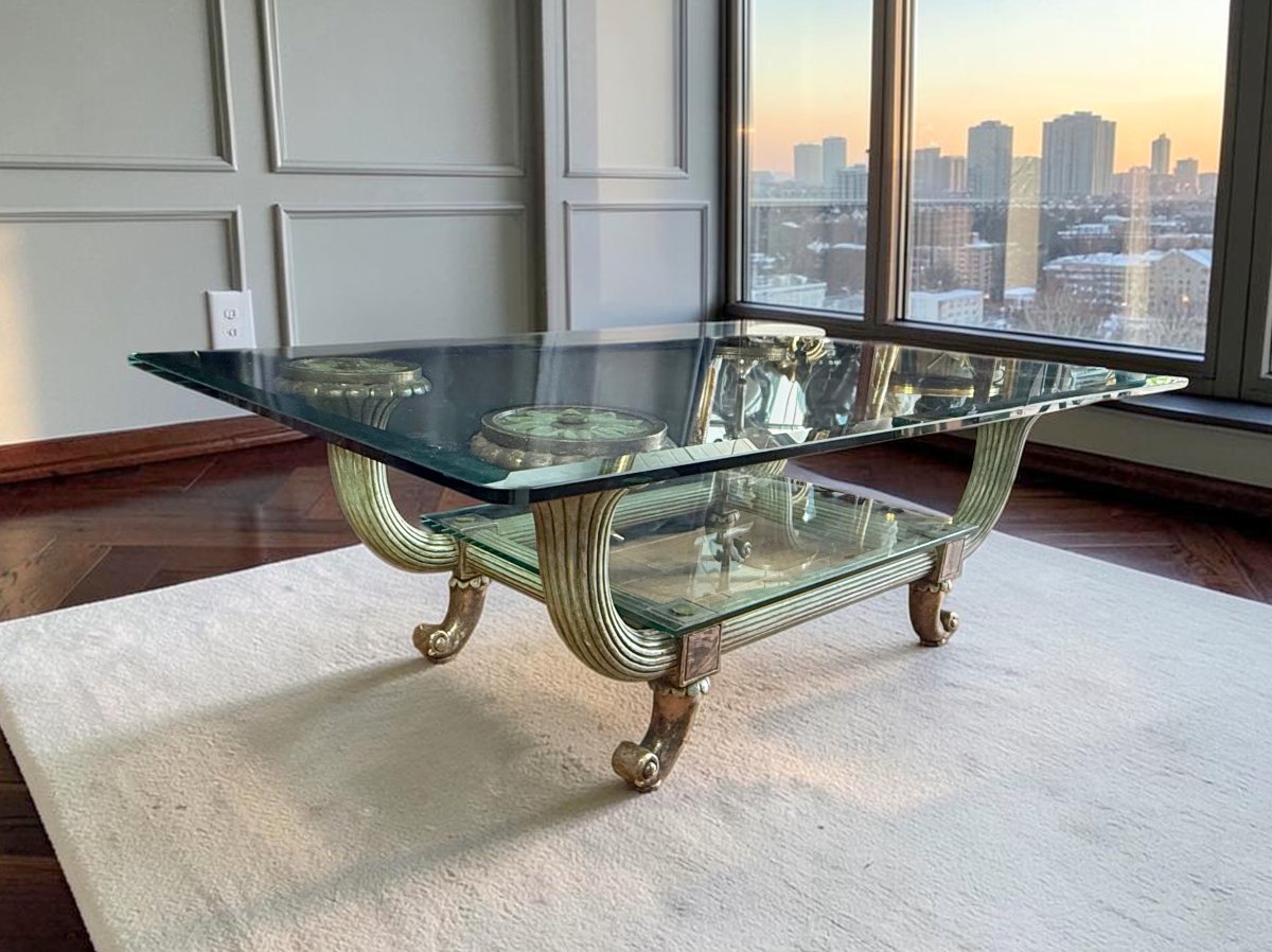 PAIRE DE GRANDE TABLES BASSES DES ANNÉES 70 " MODELE JANSEN " – BOIS POLYCHROME-photo-3