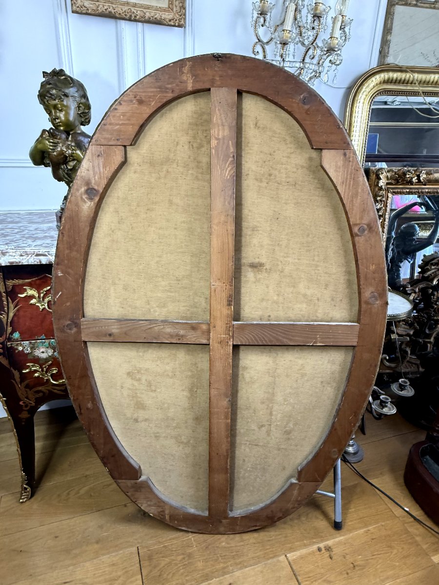 GRAND TABLEAU OVALE DE " THEODORE BOUISSET " PIERROT ET ELEGANTE EPOQUE ART DECO-photo-8