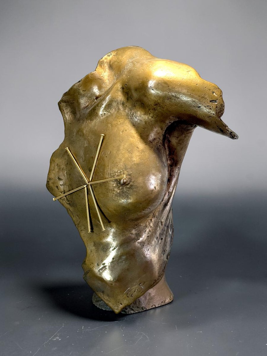 VASSILAKIS TAKIS (1925-2019) « MAGNETIC EVIDENCE » SCULPTURE EN BRONZE –-photo-4