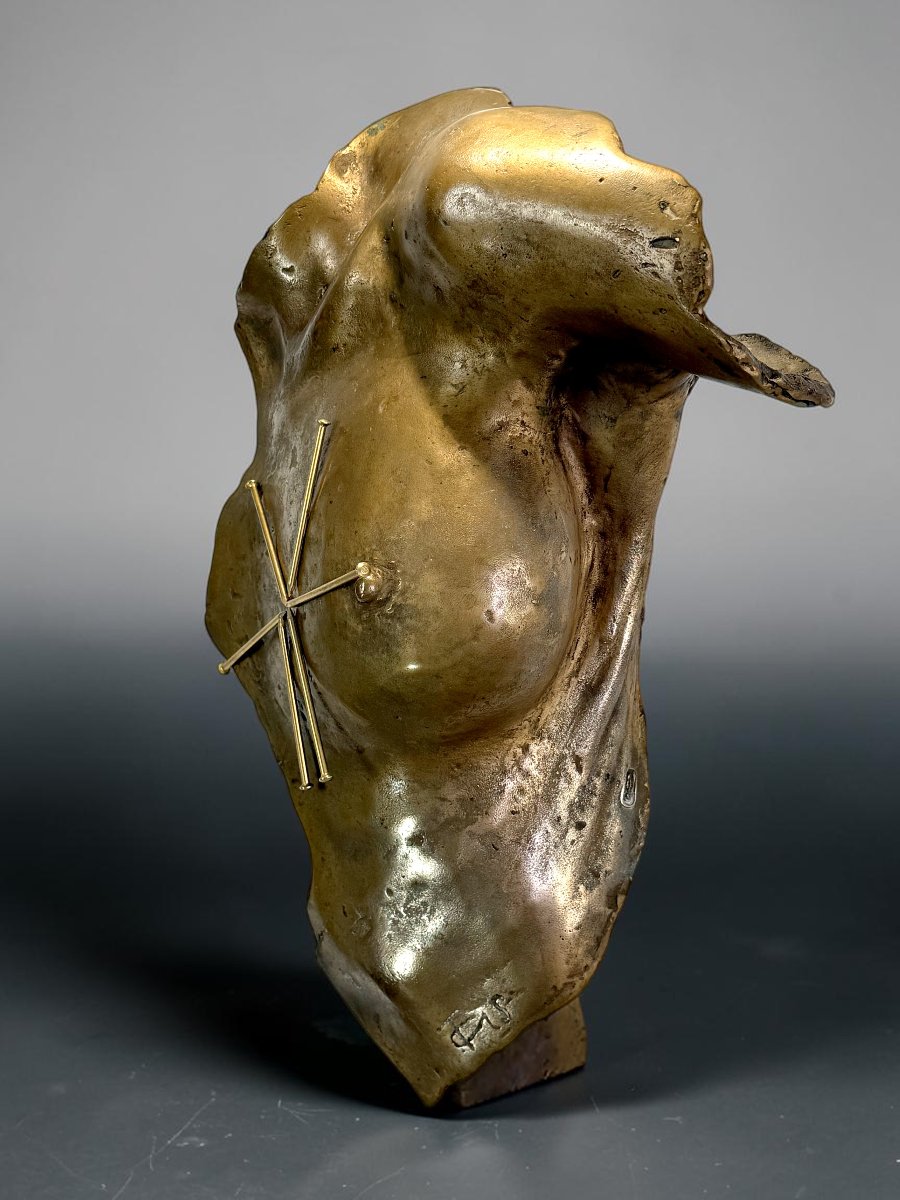 VASSILAKIS TAKIS (1925-2019) « MAGNETIC EVIDENCE » SCULPTURE EN BRONZE –-photo-3