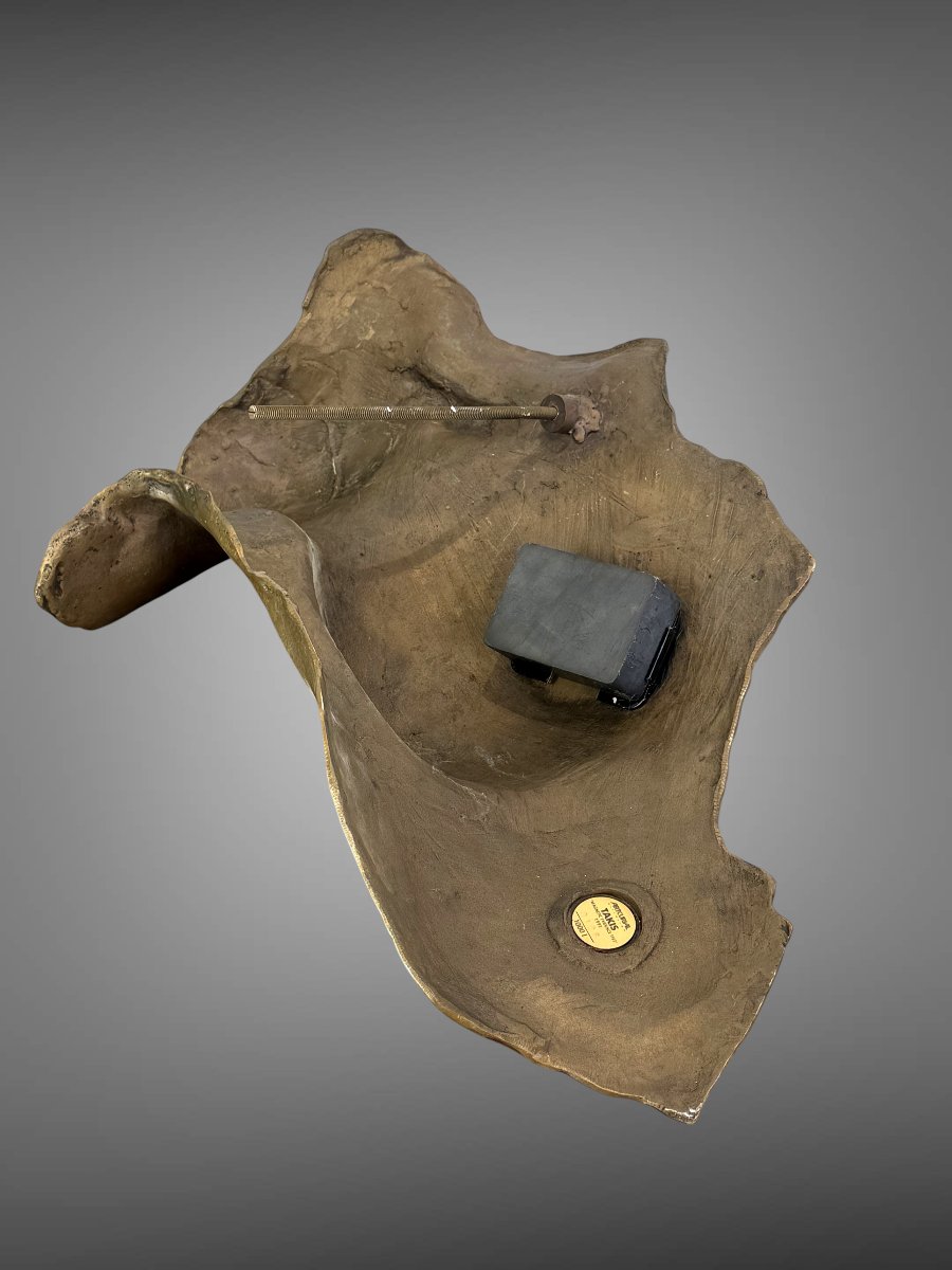 VASSILAKIS TAKIS (1925-2019) « MAGNETIC EVIDENCE » SCULPTURE EN BRONZE –-photo-6