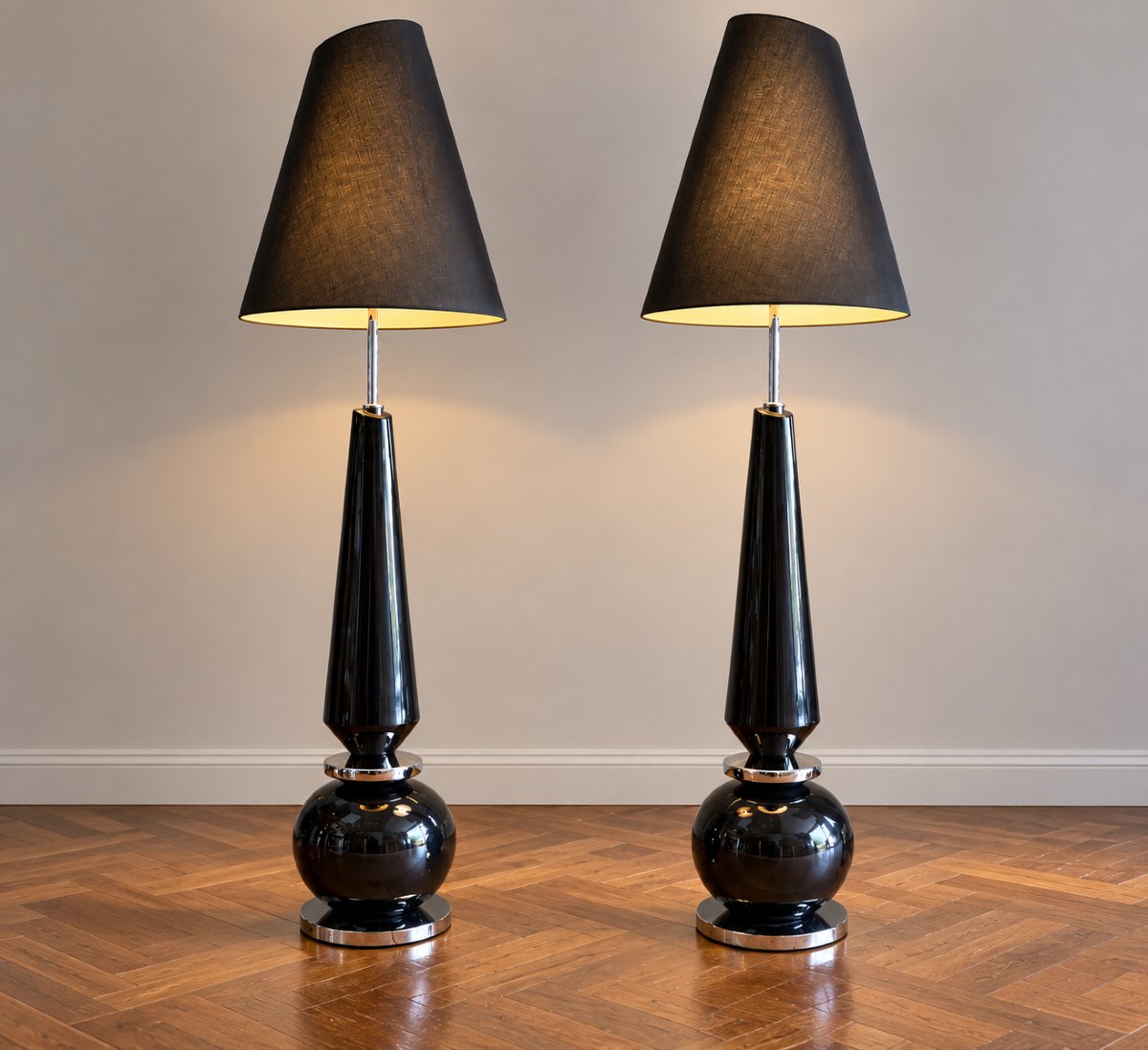Pair Of Large Ceramic Lamps From Harrolds, 1970s-photo-3