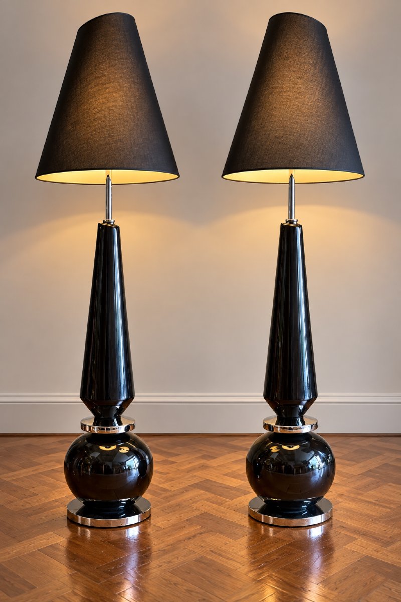 Pair Of Large Ceramic Lamps From Harrolds, 1970s