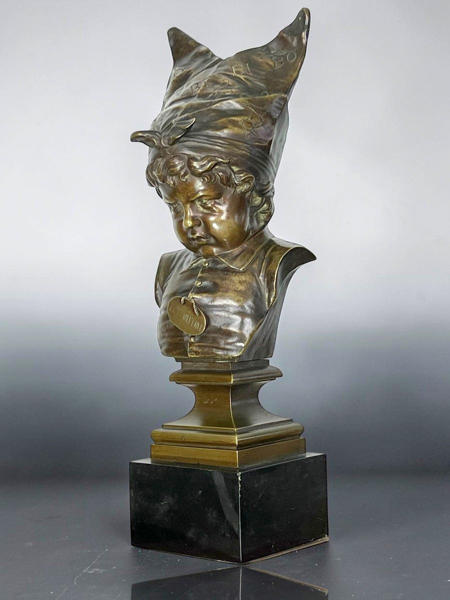 19th-century Antique Bronze "the Donkey's Cap: Penance" Based On A Work By Nicolas Lecornet-photo-4