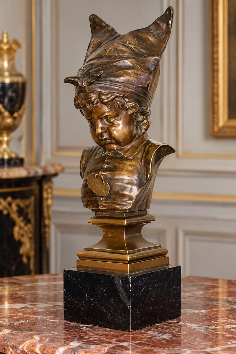 19th-century Antique Bronze "the Donkey's Cap: Penance" Based On A Work By Nicolas Lecornet