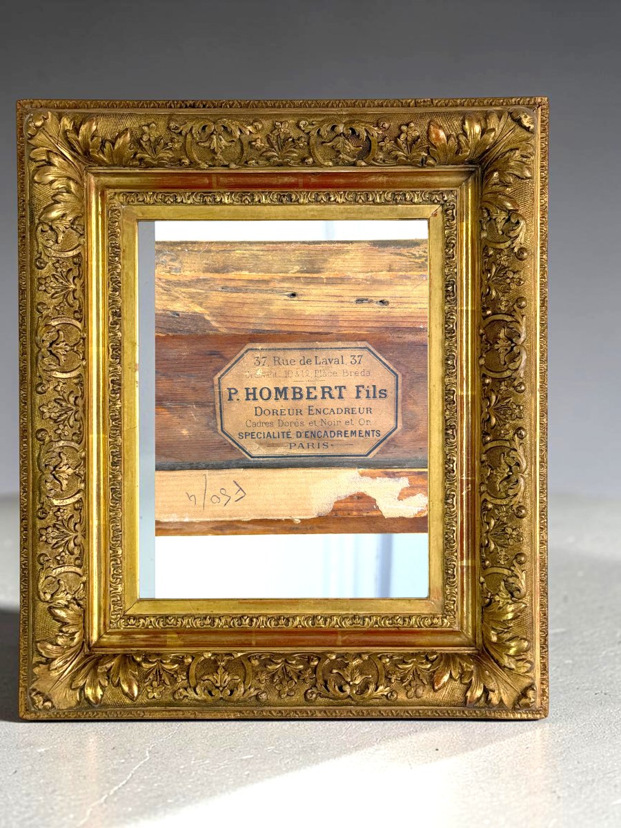 CADRE ANCIEN STYLE LOUIS XIV EN BOIS ET STUC DORÉ POUR PEINTURE 37 cm x 29 cm-photo-3