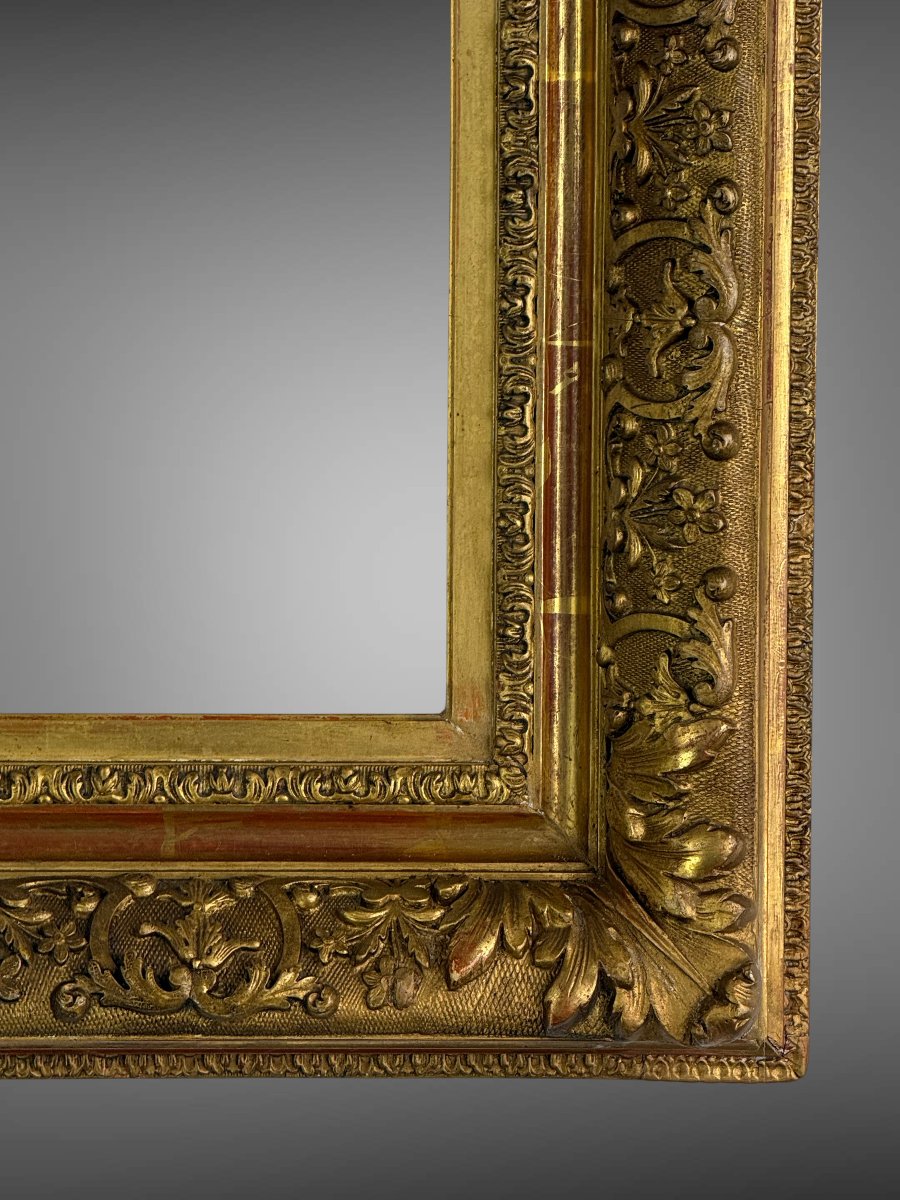 CADRE ANCIEN STYLE LOUIS XIV EN BOIS ET STUC DORÉ POUR PEINTURE 37 cm x 29 cm-photo-6